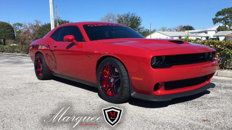 M3259 Gloss Black Red Milled/Red Inner in Red Dodge Challenger